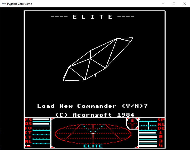 A re-creation of the original Elite title screen, using Python and Pygame Zero.