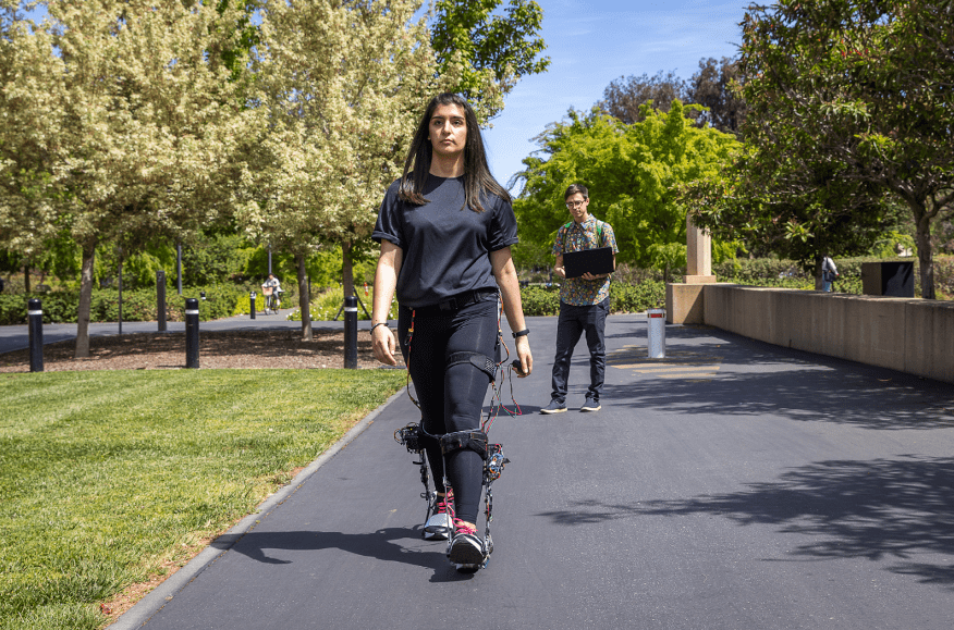 The exoskeleton has been extensively tested outside to see how much quicker people are able to walk when wearing it