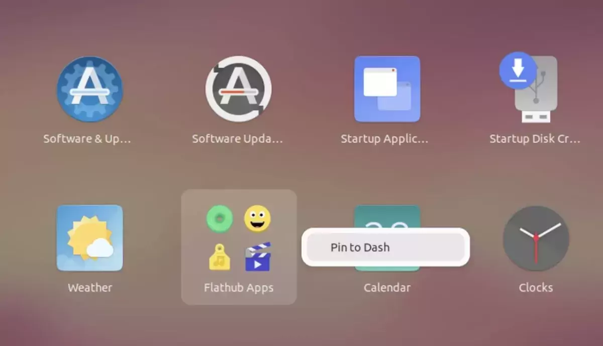 pin app folder to dash