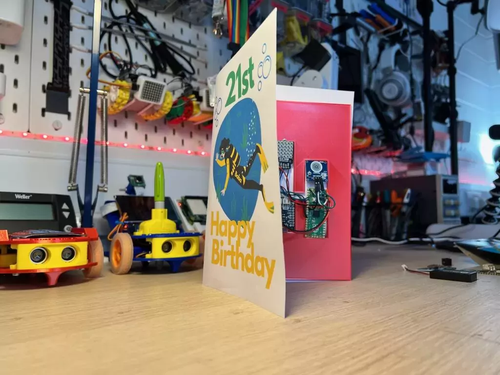 Pico birthday card scuba diver front cover